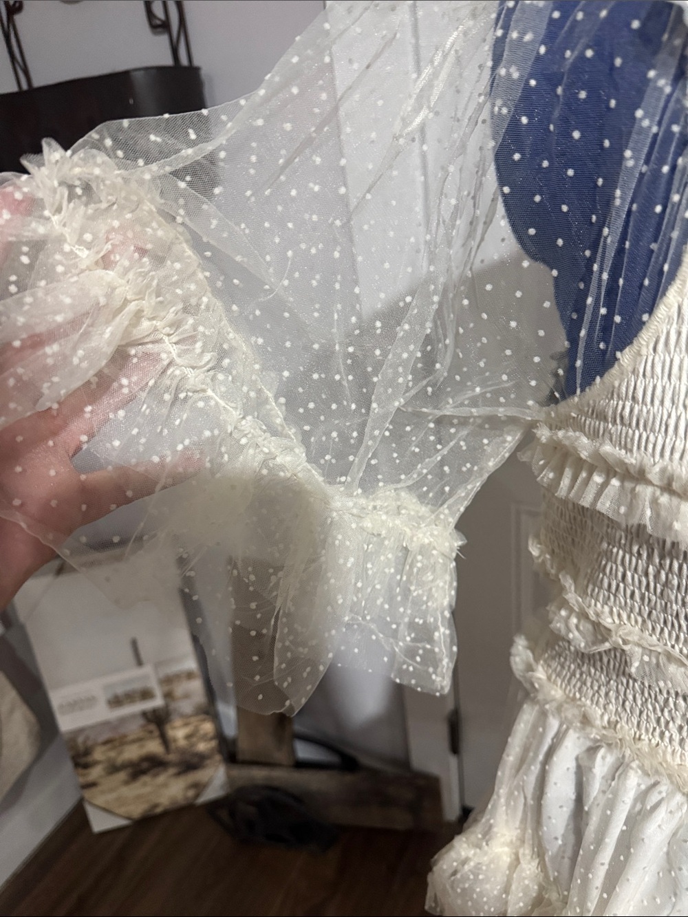 white birch Cream Ruffled Mini Dress - Picture 2 of 5